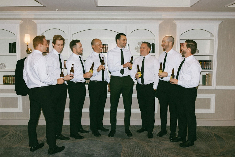 02 Groomsmen Toasting Drinks at L Auberge Del Mar RW