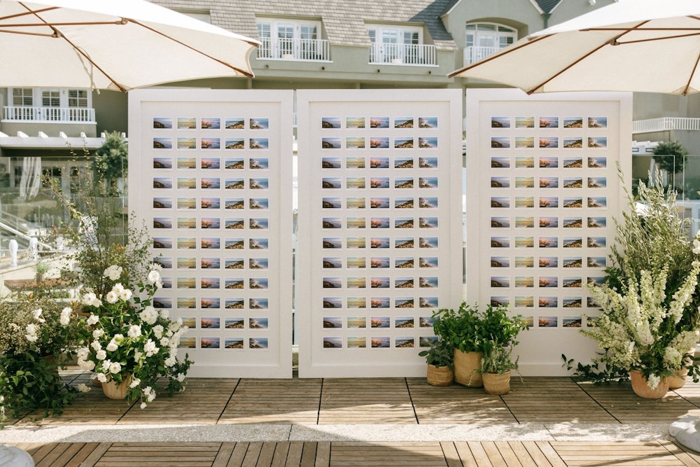 13 Postcard Sunset Escort Cards Display at L Auberge Del Mar RW
